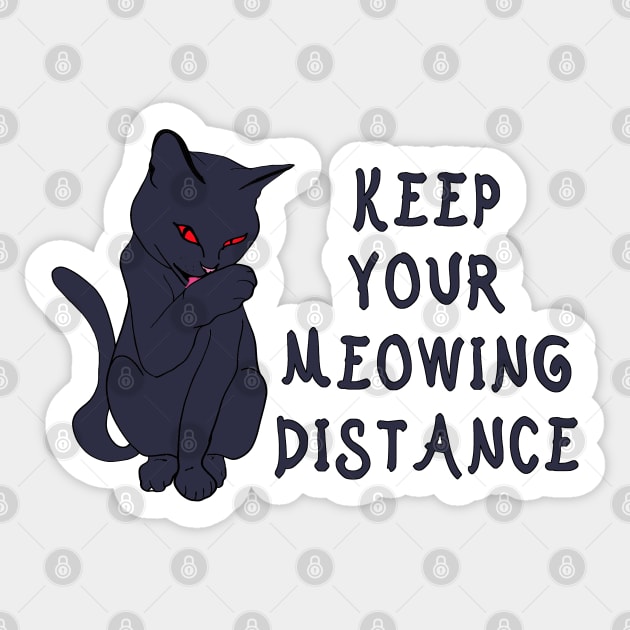 Keep your meowing distance dark kitten Sticker by RedHeadAmazona